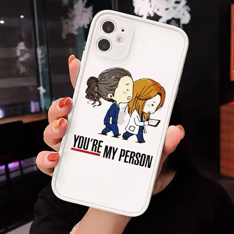 

Greys Anatomy You're My Person Phone Case Matte Transparent for iPhone 7 8 11 12 s mini pro X XS XR MAX Plus cover funda