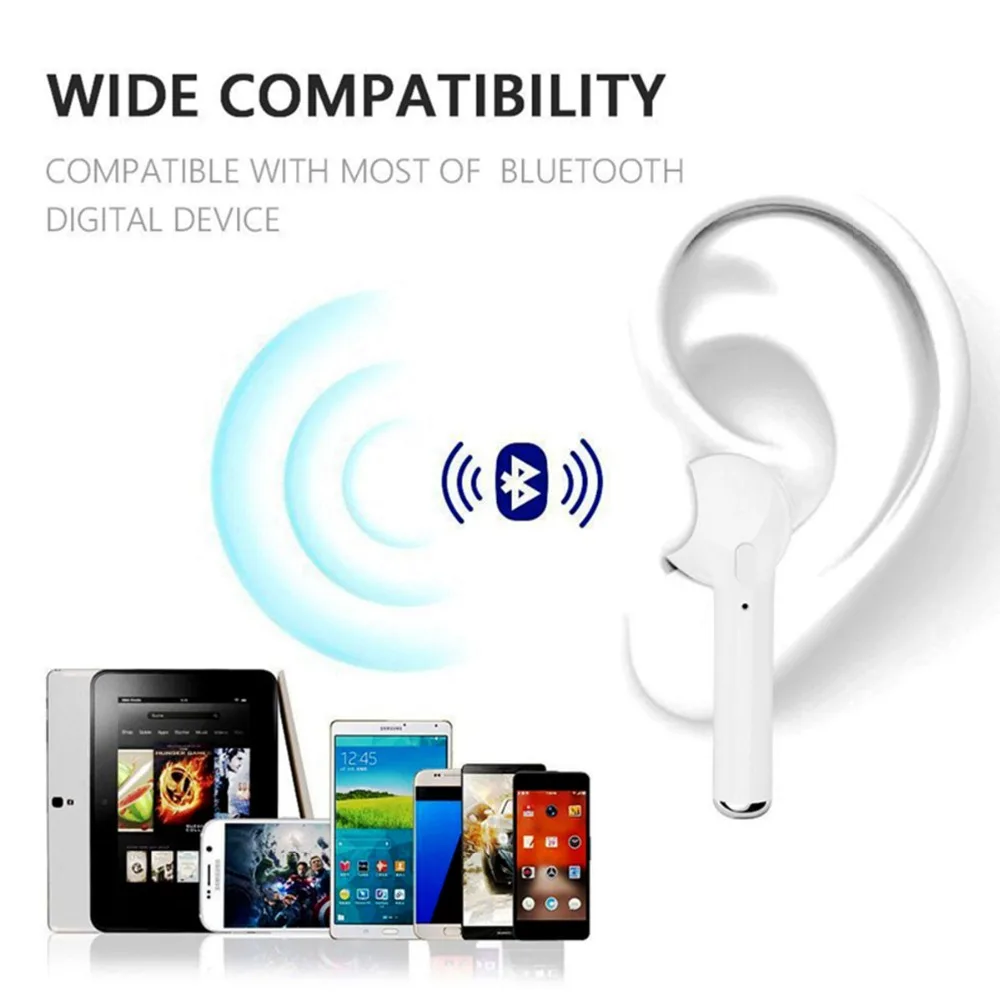 Мини Bluetooth наушники беспроводные I7 i7s TWS спортивные стереонаушники гарнитура с