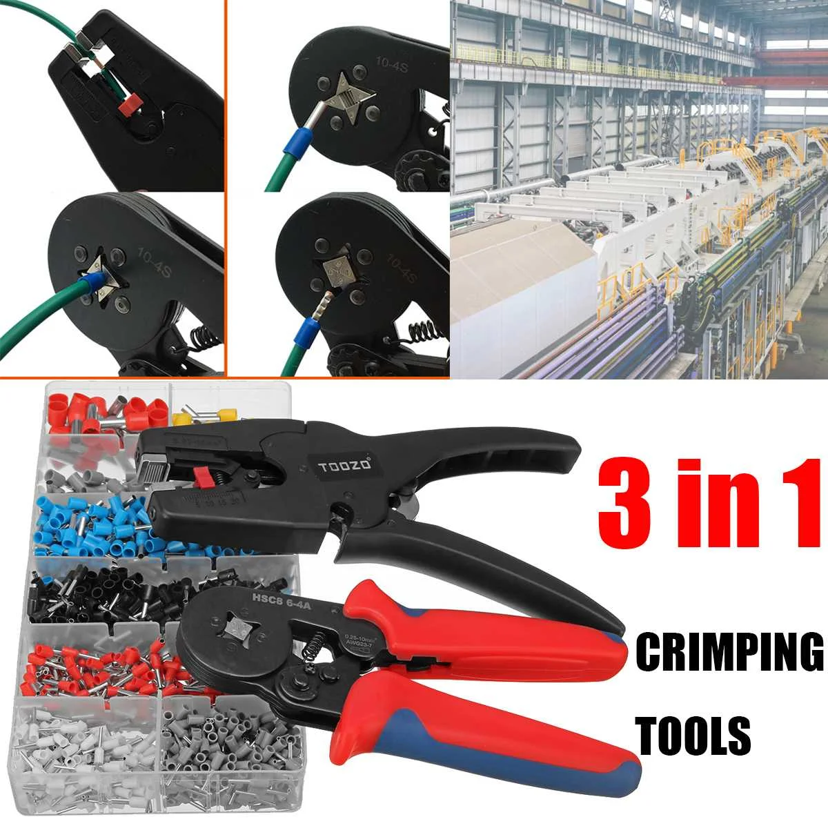 

terminal crimping tools mini electrical pliers HSC8 64A 0.03-10mm2 0.25-10mm2 high precision clamp sets