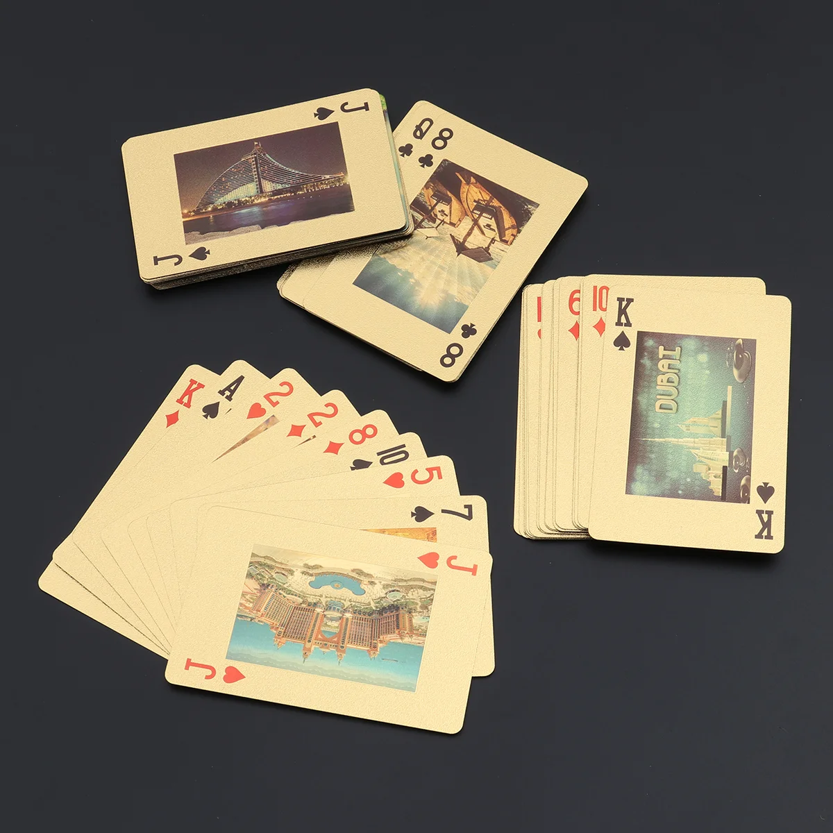 

Gold Foil Plated Dubai Scenery Poker Table Games Deck (Gold)
