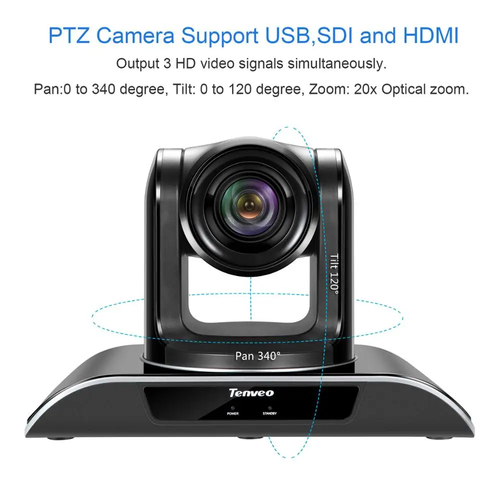 With PTZ Keyboard Controller Tenveo HD 1080p60fps HDMI Video Conference Camera 20X Zoom USB Output for Projector | Безопасность и