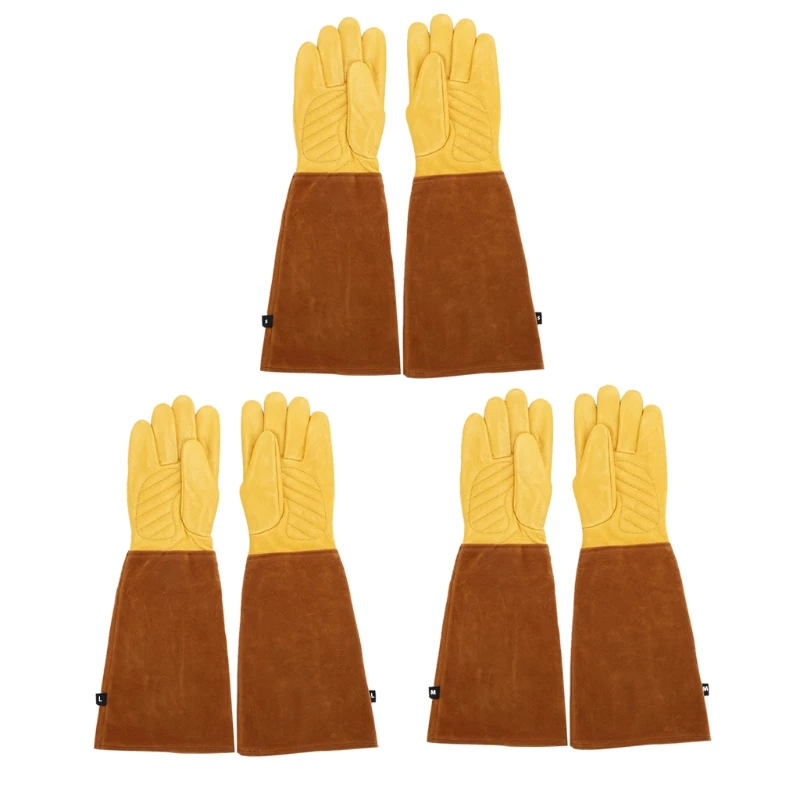 

Gardening Gloves Rose Pruning Thorn Cut Proof Long Forearm Protection Gauntlet Durable Thick Faux Leather Work Mittens