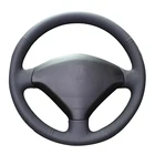 DIY по индивидуальному заказу плетение Крышка для автомобиля рулевое колесо для Peugeot 307 2001-2008 307 SW 2005-2008 оригинальный оплетка рулевого колеса