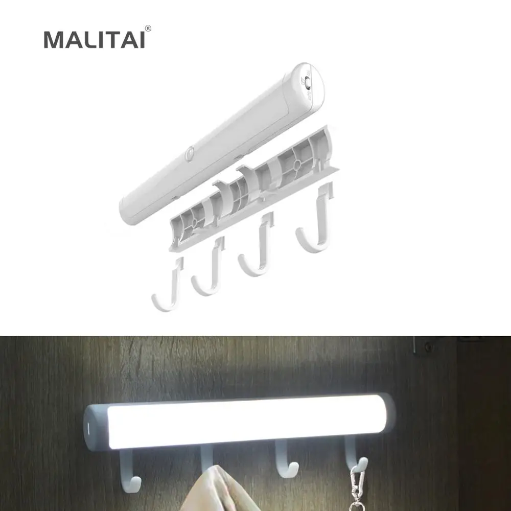 Беспроводной LED Портативный настенный светильник умный авто вкл/выкл PIR датчик