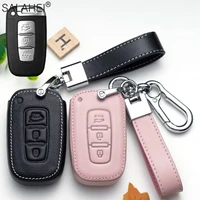 leather full cover car car key case keychain for kia sportage r gt stinger gt sorento cerato forte 2018 2019 key shell holder