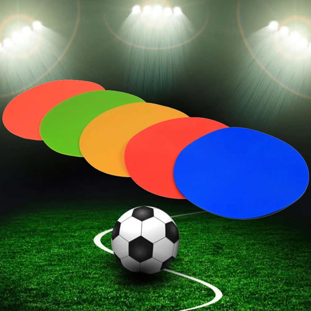 Многоразовые яркие цветные плоские ориентиры колодки круглый пол диск PP Футбол