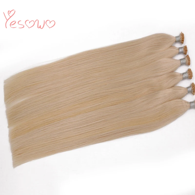 Yesowo предварительно скрепленные Remy i Tip кератиновые накладные 0,8 г/прядь 40 г 60# малазийские прямые человеческие волосы