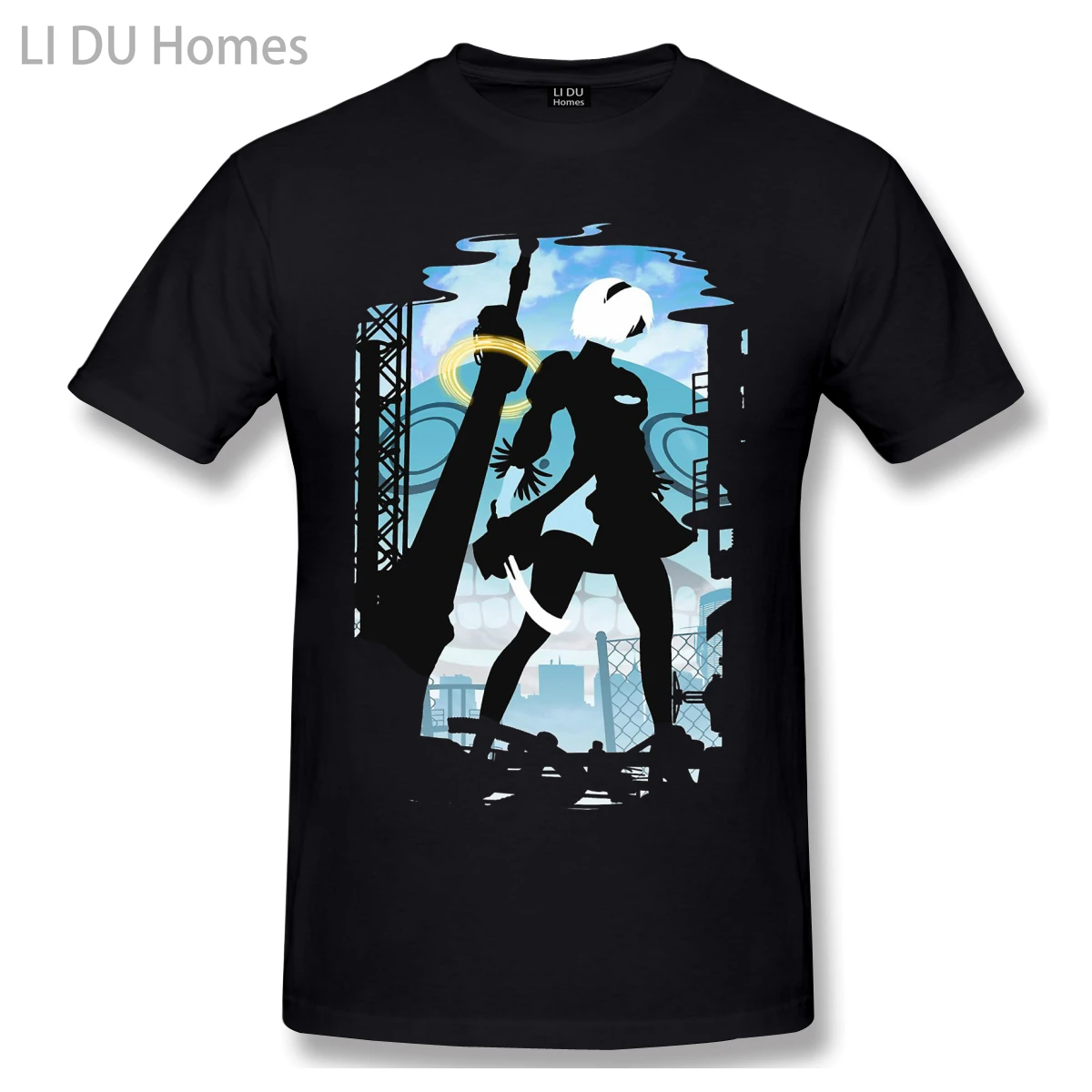 

LIDU Yorha Casual T Shirt Hot Sale NieR Automata Tee Shirt 100% Cotton O Neck T-shirts