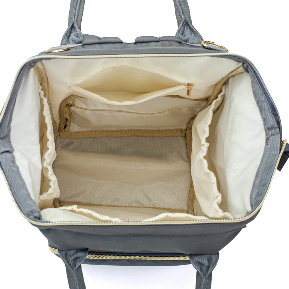 Сумка для подгузников рюкзак большой вместимости однотонная водонепроницаемая