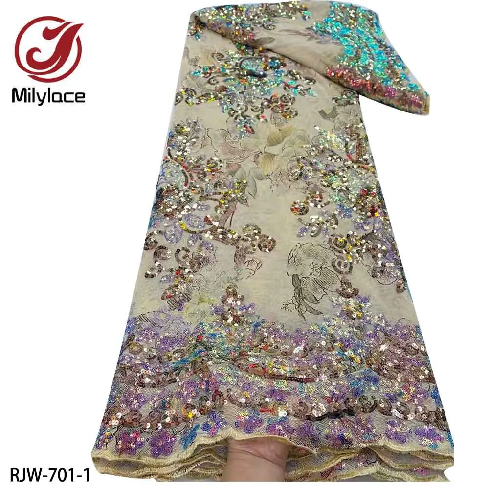 

Новейшая французская Тюлевая кружевная ткань 2021, роскошная кружевная ткань с вышивкой и блестками для нигерийских женских вечерних платье...
