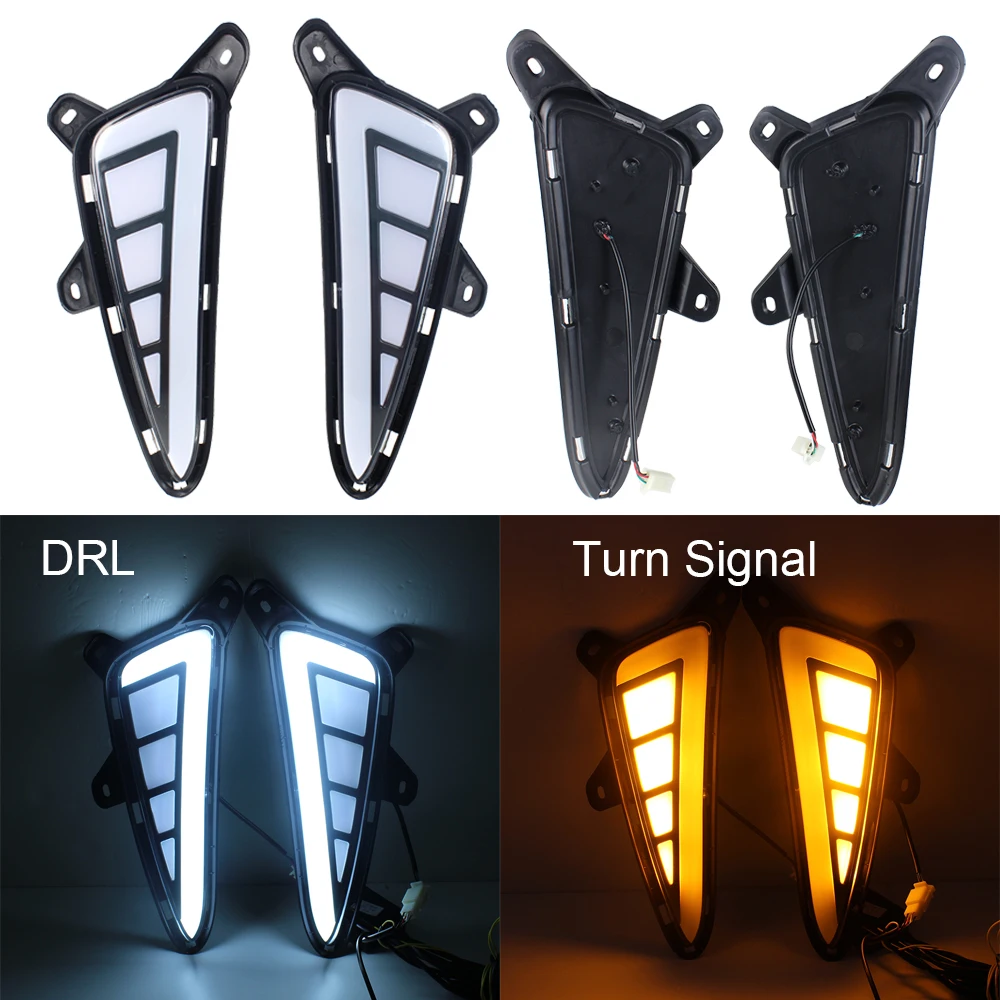 2 шт. светодиодный дневные ходовые огни поворота мигает желтый сигнальный