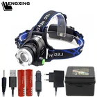 Светодиодный налобный фонарь XML-T6 L2 V6, регулируемый портативный фонарик, водонепроницаемый светодиодный фонарь, перезаряжаемый аккумулятор 18650 для рыбалки