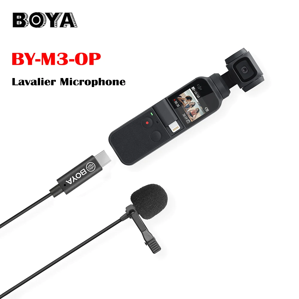 

Цифровой конденсатор BOYA BY-M3-OP, петличный микрофон с креплением, USB Type-C, подходит для записи видео и видеосъемки