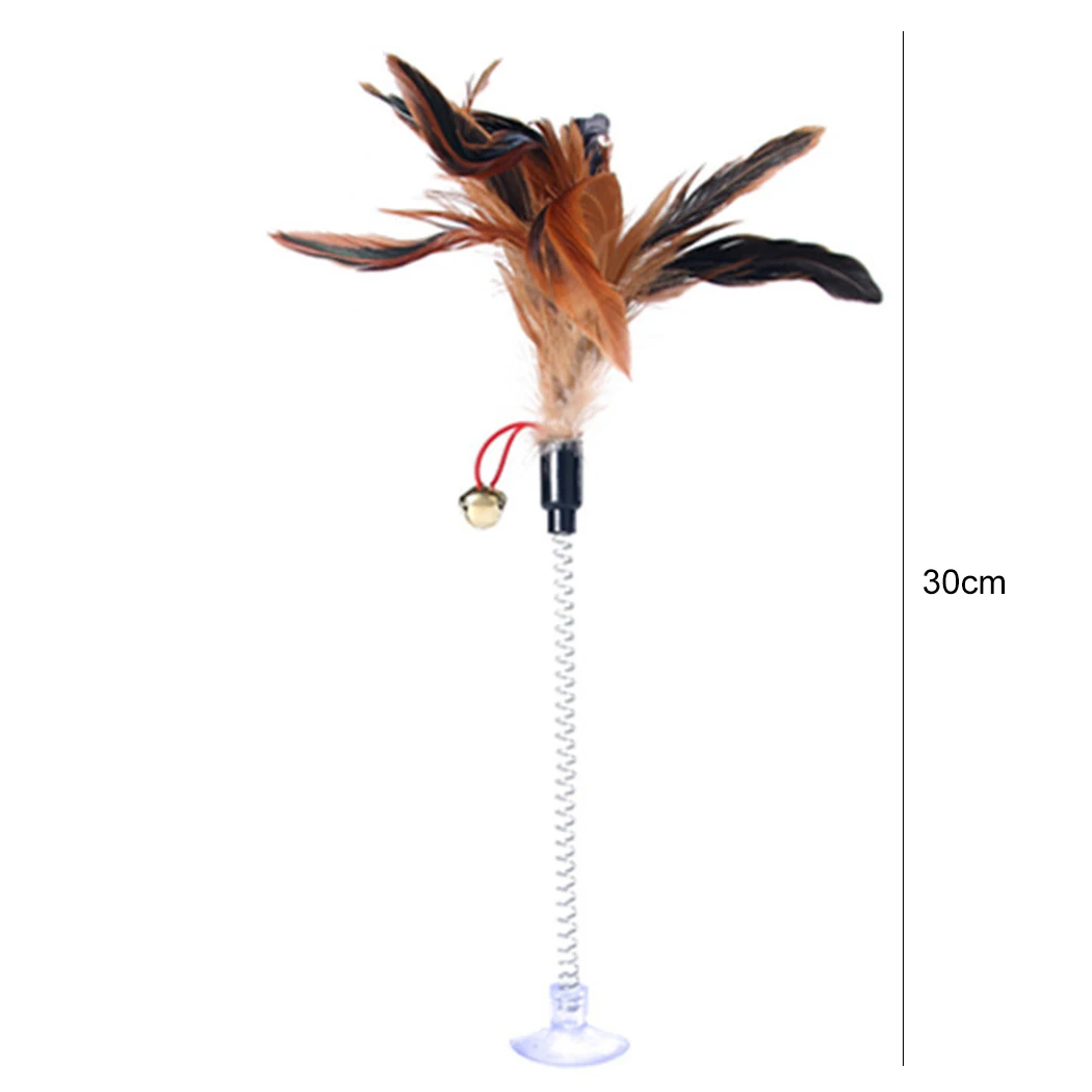 

Kapmore 6PCS Cat Toy Spring Sucker Fake Feather Pet Interactive Toy Cat Teaser with Bell