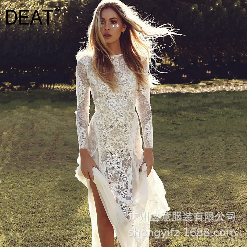 DEAT 2020 новая весенняя модная женская одежда с круглым вырезом и длинными рукавами