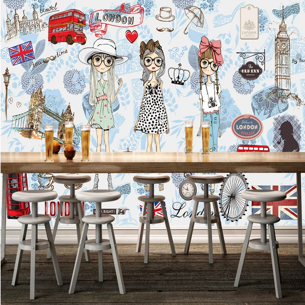 Drop Shipping Custom Wallpaper Mural Fashion Clothing Store Tooling Background Wall Painting Garment Commercial | Обустройство дома