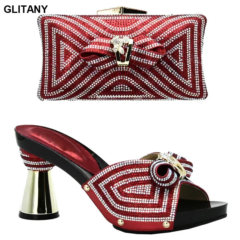 Новейший дизайн Обувь и сумка в комплекте для нигерийских женщин Вечерние