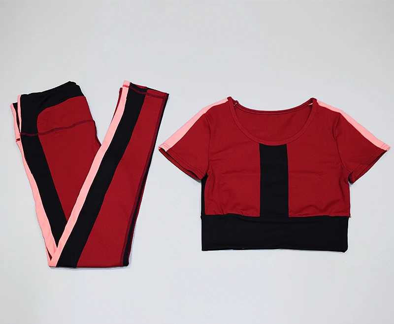 

Two-piece fashion 2020 new yoga wear set clothing Top High Waist Leggings Sports Suits
