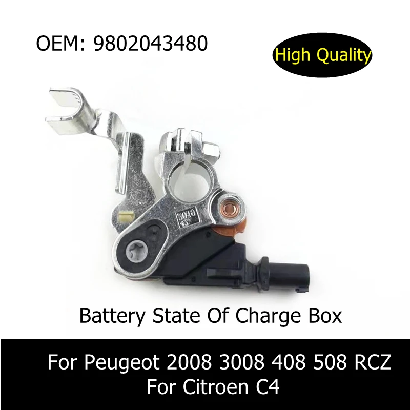 

9802043480 Battery State Of Charge Box Assembly For Peugeot 2008 3008 408 508 RCZ For Citroen C4 Battery Negative Wire Sensor