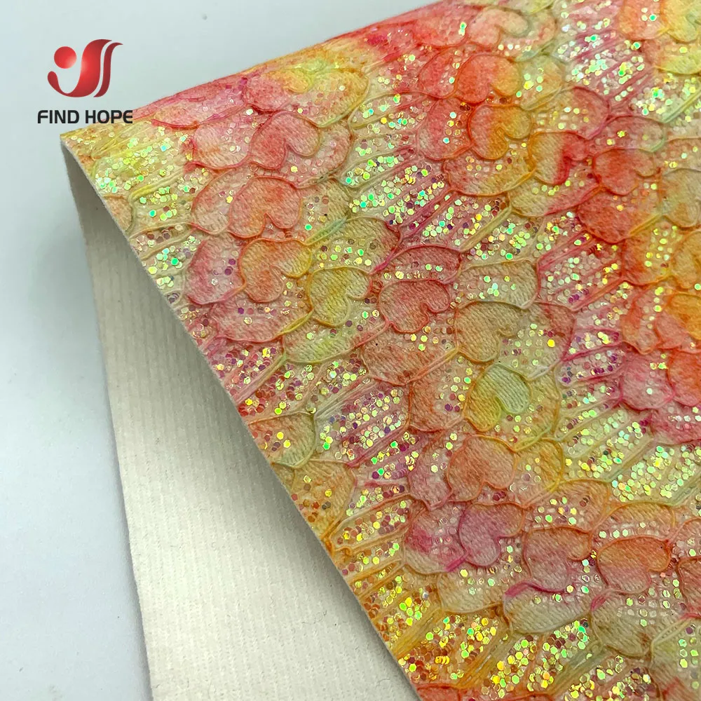 Кружевная брошь А4 с блестками кружевом и вышивкой в виде сердец 20 х30