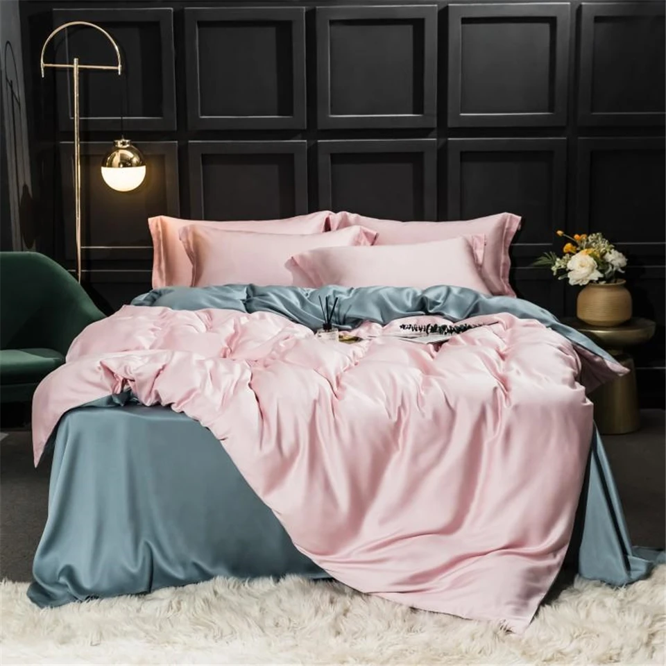 

SISISILK n Luxury 100% Silk Pink Bedding Set Nature 25 Momme Silk Healthy Duvet Cover Set Queen King Bed Linen Home Textile