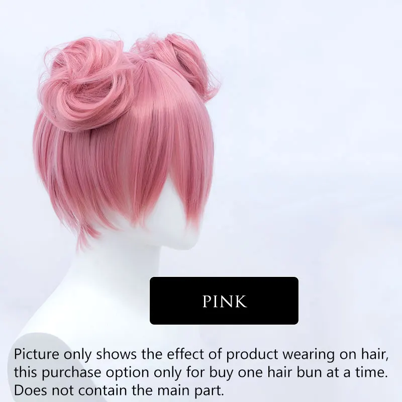 Synthetic HairPiece Messy Hair Buns Chignon Pink Red Blonde Blue Clip in hair Extension Wig for Women Cosplay Hair Accessories images - 6