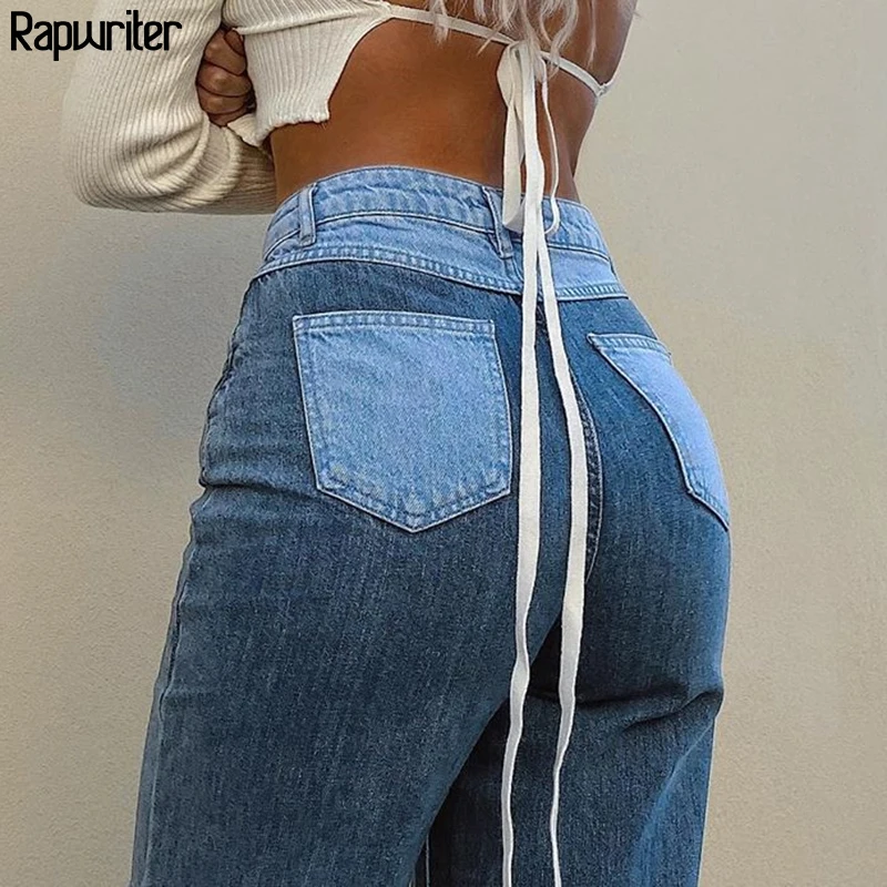 Стильные двухцветные туфли синие женские джинсы размера плюс 2020 осень полной