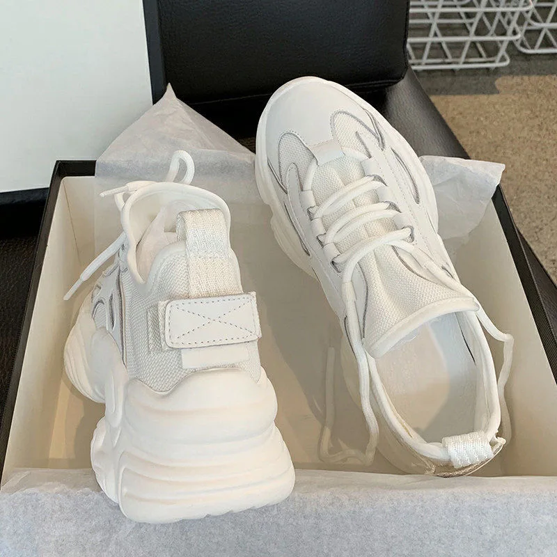 

Женские кроссовки на шнуровке, легкие повседневные Нескользящие кроссовки на платформе, Осенняя обувь, 2021