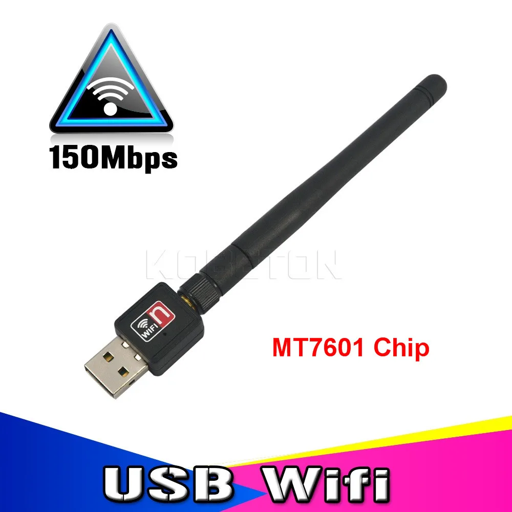 Kebidu MT7601 150 Мбит/с USB Wifi адаптер Беспроводной сетевая карта с 2dBi антенна для DVB T2
