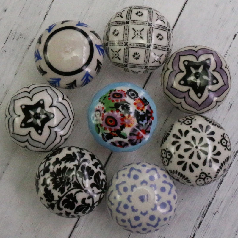 

1x Rural style Kitchen Cabinet Knobs Drawer Cupboard Door Knob Ceramic Furniture Handle Pull
