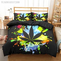 cartoon weed leaf home textile pillowcase 3d bed linen duvet covers adult kids comforter bedding sets bed set home decor