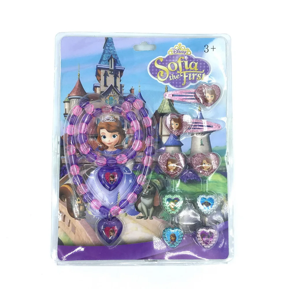 10 шт./лот ожерелье Принцессы Диснея для детей девочек игрушки браслет заколка