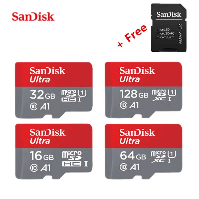 Original Sandisk A1 Micro SD Card 128GB 32GB 64GB 256GB 16G 400GB Ultra Microsd Memory Class10 UHS-3 98M/s TF/SD | Компьютеры и офис