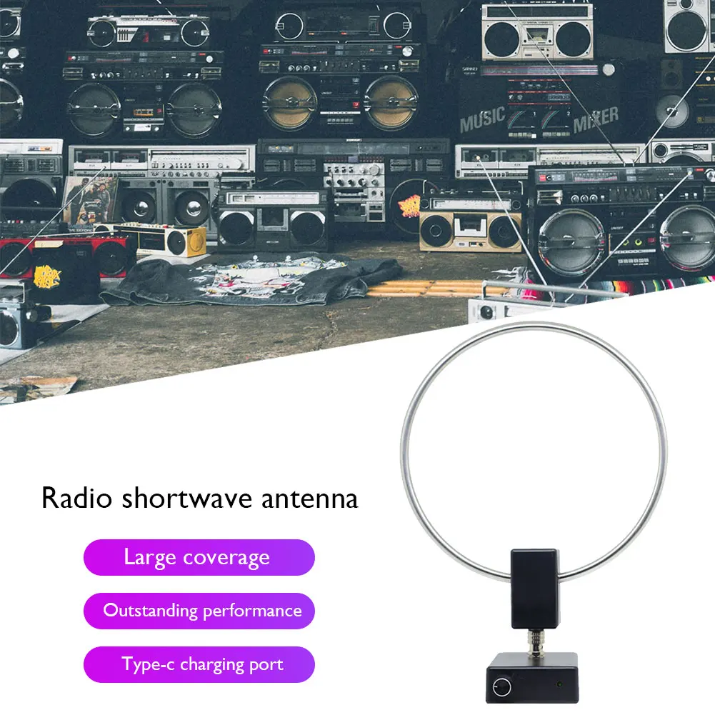 

Loop Antenna VOA SDR Shortwave Radio SW 2.30-30MHz MW 522-1710KHz Low Noise Short Wave Radio Communications Antenna