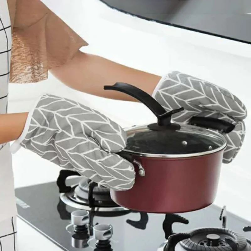 Перчатки для духовки, перчатки для выпечки и барбекю, устойчивые к высоким температурам, варежки для духовки и барбекю, теплоизоляционные п...