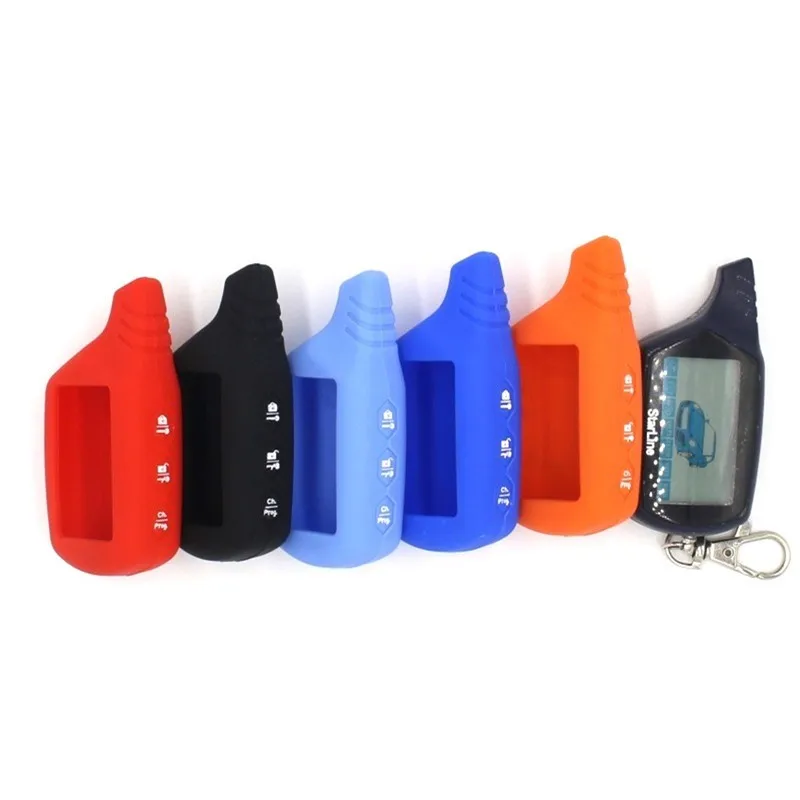 

For Starline B9 B6 A91 A61 Keychain Silicone Cover Key Case For Starline B91 Car Alarm Remote Controller LCD Transmitter