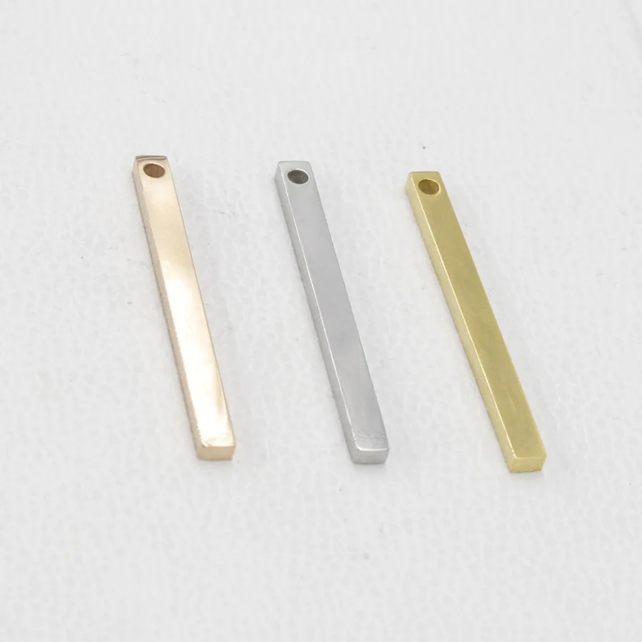 3x35mm Stainless Steel Blank Bar Pendant Metal Rectangle Mirror Polished Wholesale 10pcs | Украшения и аксессуары