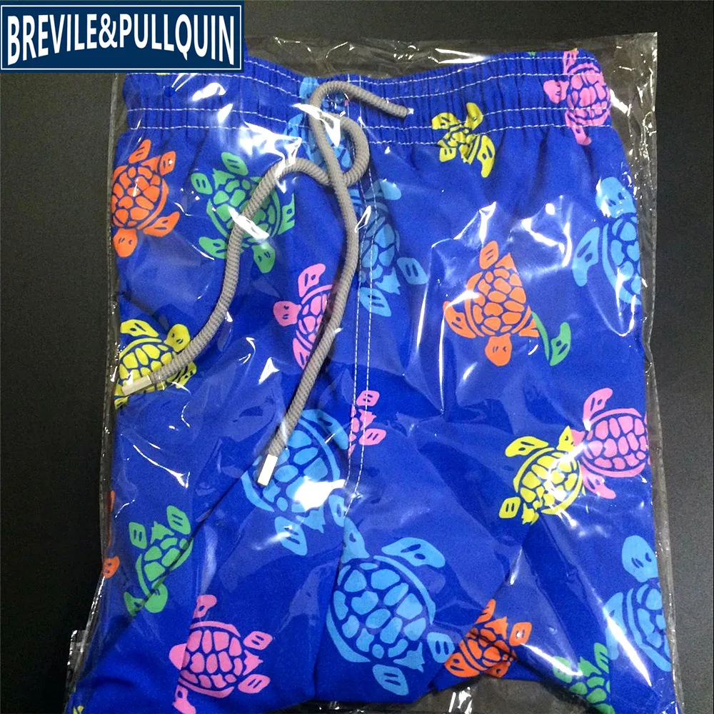 Бренд Brevile pullquin пляжные обшитые мужские шорты Черепашки купальная одежда бермуды сексуальные взрослые бордшорты быстросохнущие панды шорты