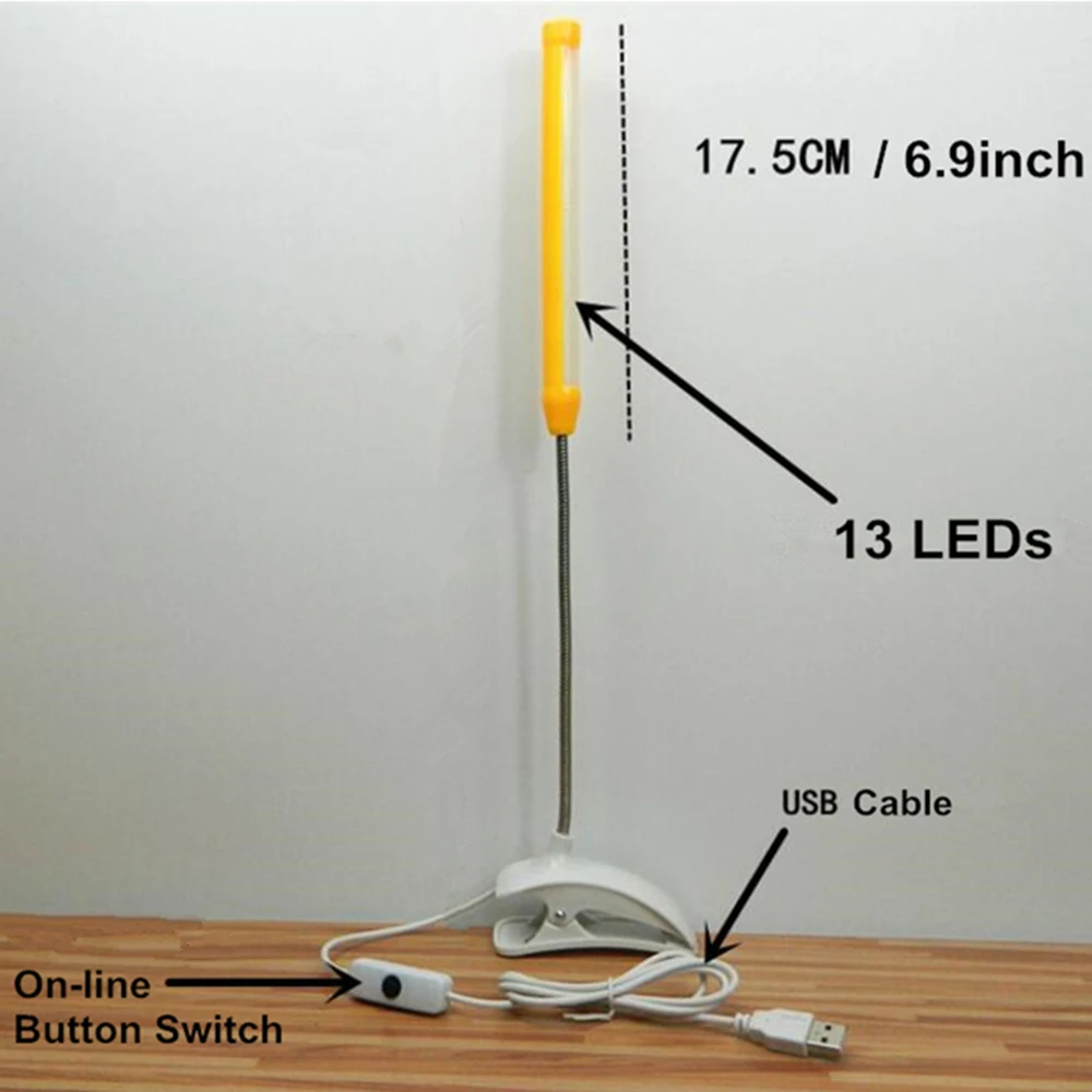 

JOOLAD 5V USB Led Desk Lamp With Clip Flexible Table Lamp 13Leds For Bedside Book Reading Study Office Work Children Night Light