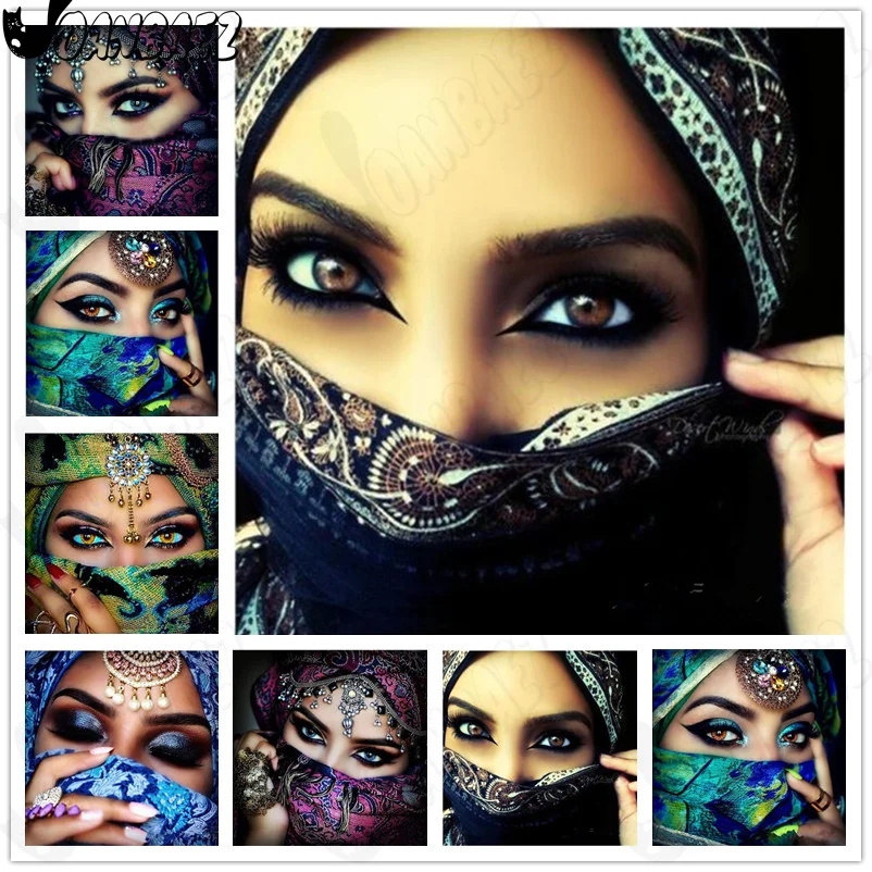 

Sexy Girl Diamond Painting 5D Diy Indian Beauty Mosaic Picture Eyes Cross Stitch Patch Diamond Embroidery Handmade Inlaid Gift