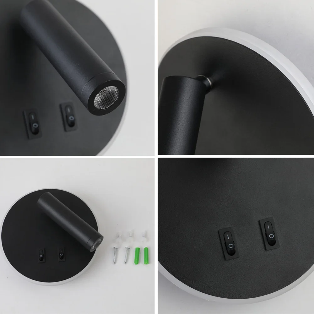 Скандинавский светодиодный настенный светильник с переключателем 3 Вт Точечный 6