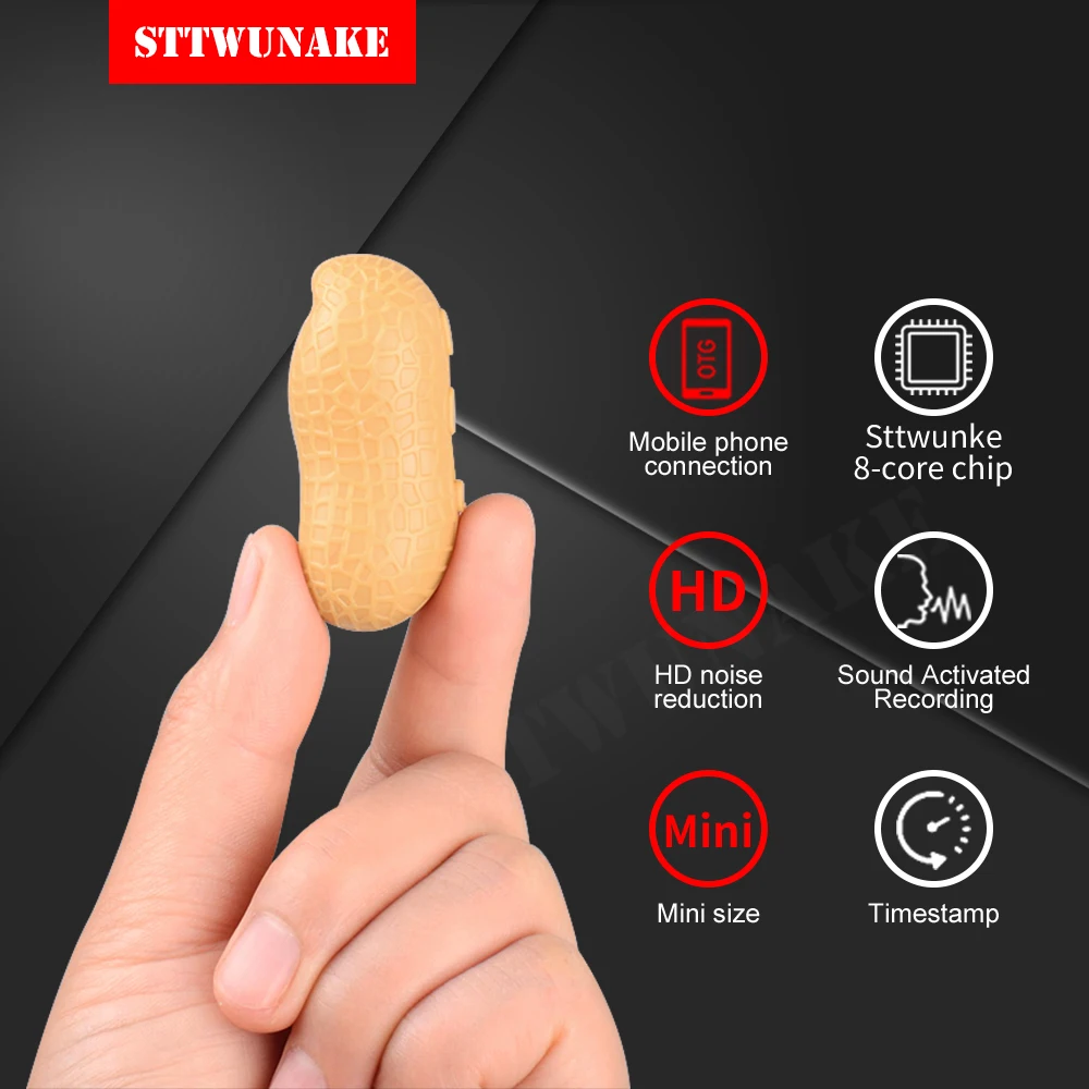 

STTWUNAKE Диктофон мини Запись Диктофон микро аудио скрытая шпион звук цифровой профессиональный флэш-накопитель секретная запись активирован...