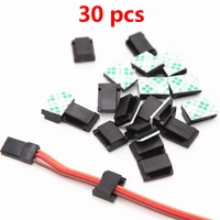 30pcslot rc model safety cable clip buckle servoesc extension wires line cord fastenner jointer with foam adhesive tapes