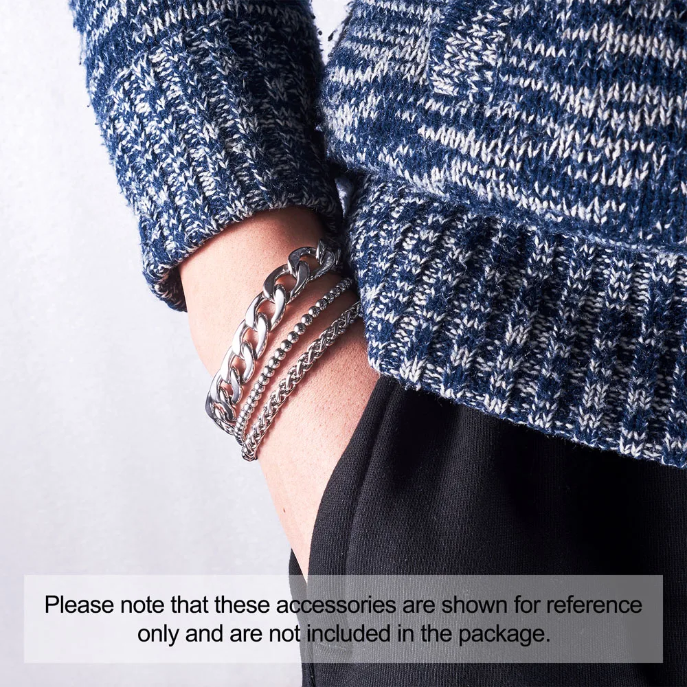 

9pcs/set Unisex 304 Stainless Steel Chain Bracelets For Men Women Fashion Decor Jewelry Party Birthday Gifts Golden
