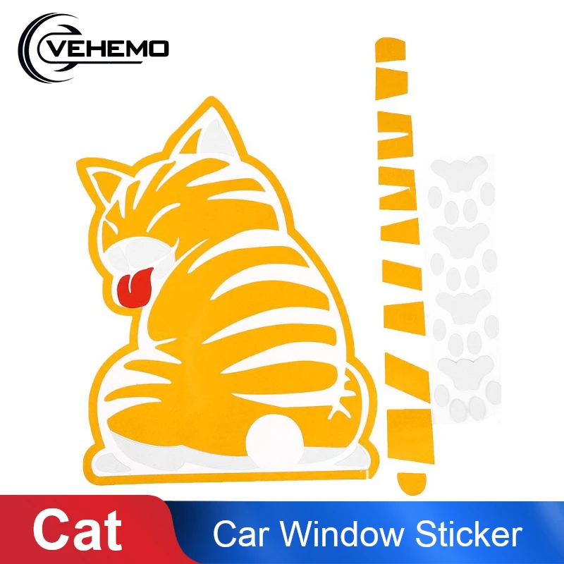 Автомобильные мультипликационные наклейки забавный кот подвижный хвост