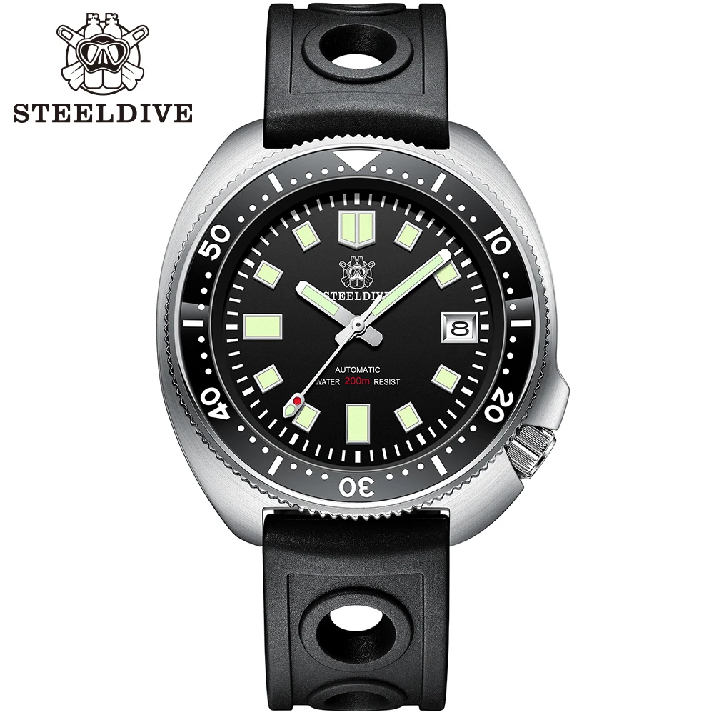 

SD1970 STEELDIVE C3 Green Luminous Dial Japan NH35 Movement Men's Diving Watch Ceramic Bezel 316L Case 200M Waterproof Watch