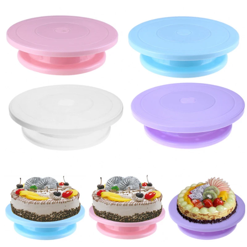 

Plastic Cake Turntable Rotating Round Cake Plate Stand Rotary Table Kitchen DIY Pan Baking Tools DIY Cake Decorating Tools
