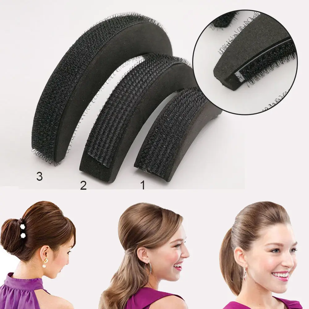 

3Pcs/set Hair Pads Hair Volume Increase Puff Hair Bun Maker Donut Magic Foam Sponge Bump Up Insert Base Hair Styling Accessories