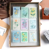 45 pcs vintage washi stickers plant flower sticker stamp sticker for scrapbooking diary albums journaling stationery decoration