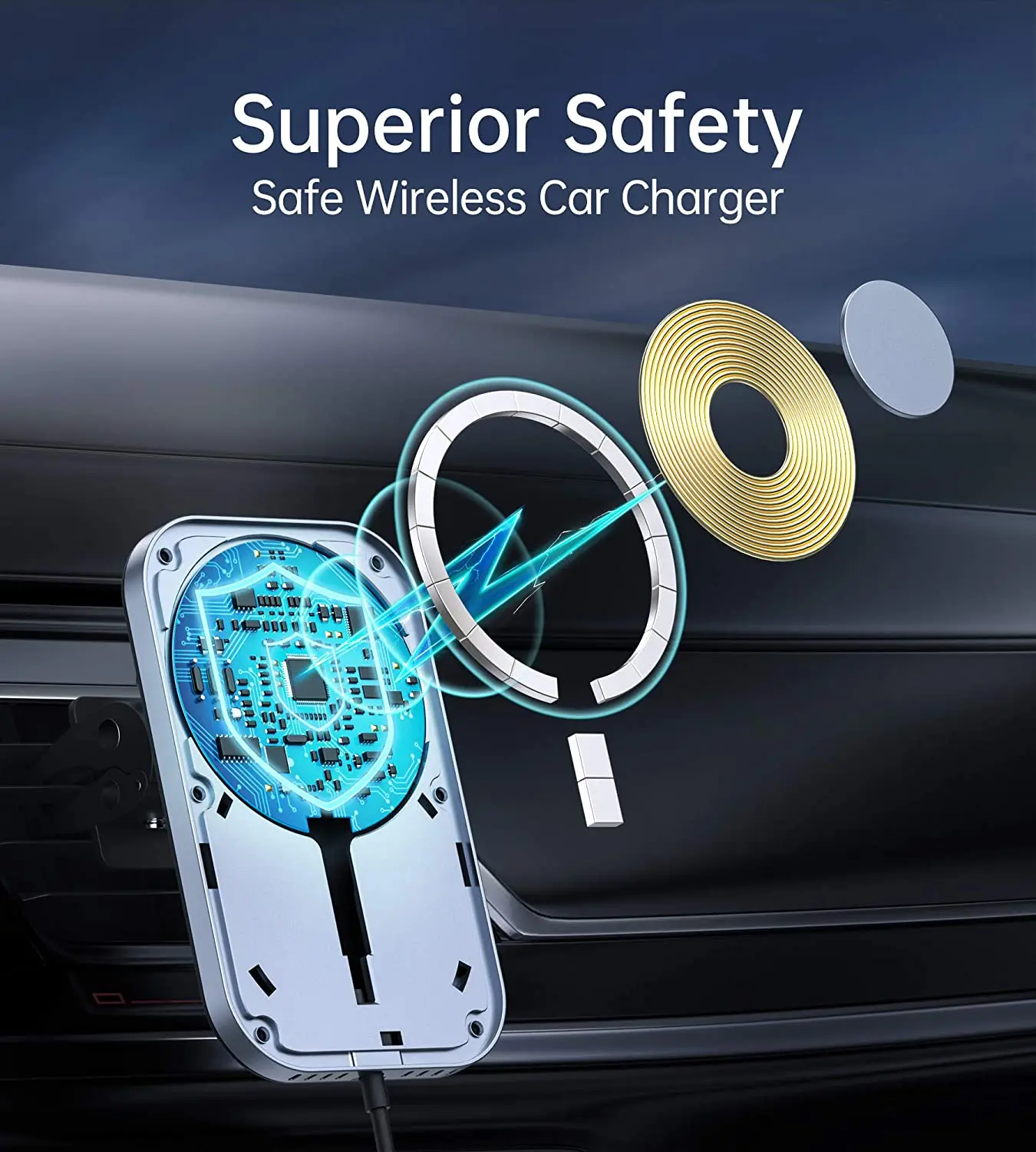 fast wireless car charger 15w qi magnetic phone car mount holder for iphone 13 12 pro pro max mini 11 samsung 360° adjustable free global shippin